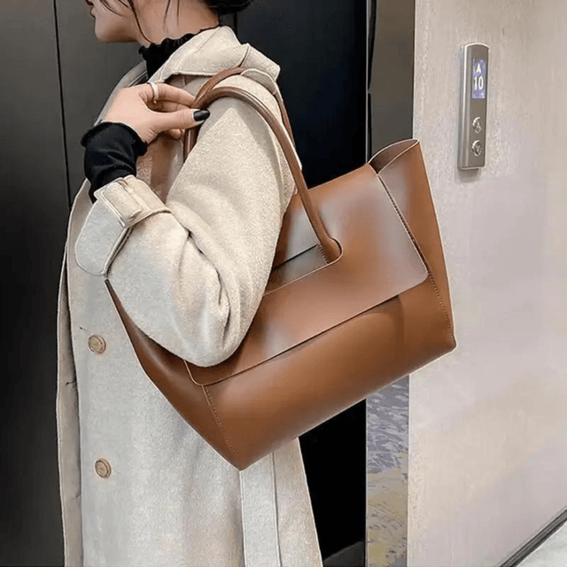 Bolsa Tote Grande Marrom Garbo Amanda - Garboza