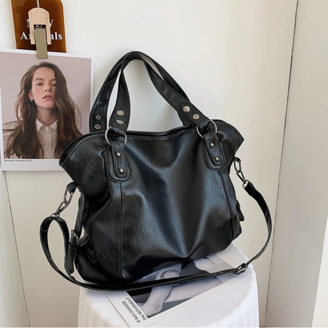 Bolsa Tote Grande Preta Garbo Morgana - Garboza