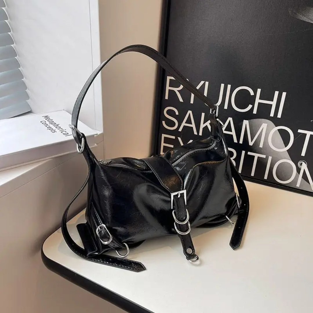 Bolsa De Ombro Preto Pequena Garbo Vanessa - Garboza