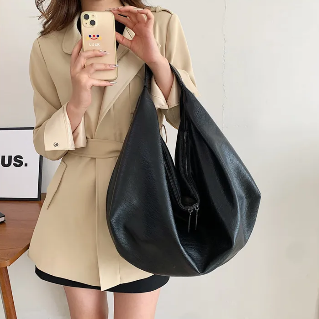 Bolsa Hobo Grande Preto Garbo Karina - Garboza