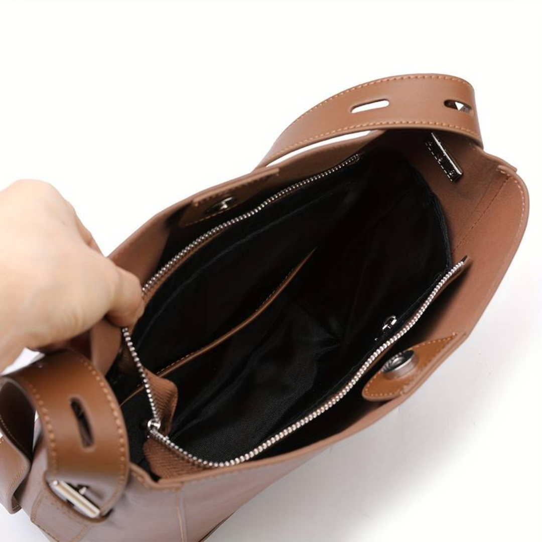 Bolsa De Ombro Média Marrom Garbo Amabel - Garboza