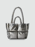 Bolsa Puffer Grande Prata Garbo Mariana - Garboza