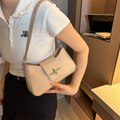 Bolsa De Ombro Pequena Bege Garbo Violeta - Garboza