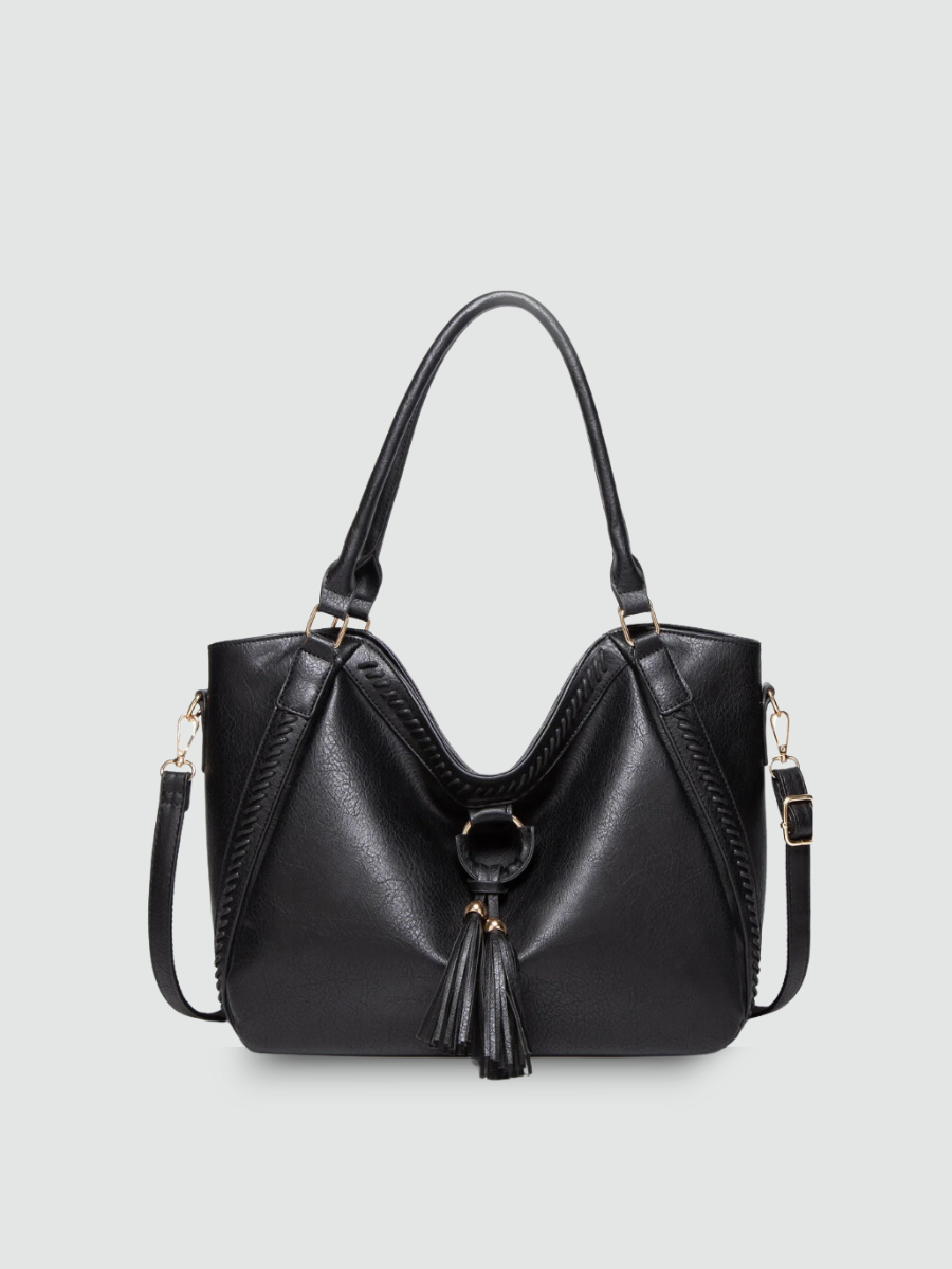 Bolsa Satchel Grande Preta Garbo Thaís - Garboza