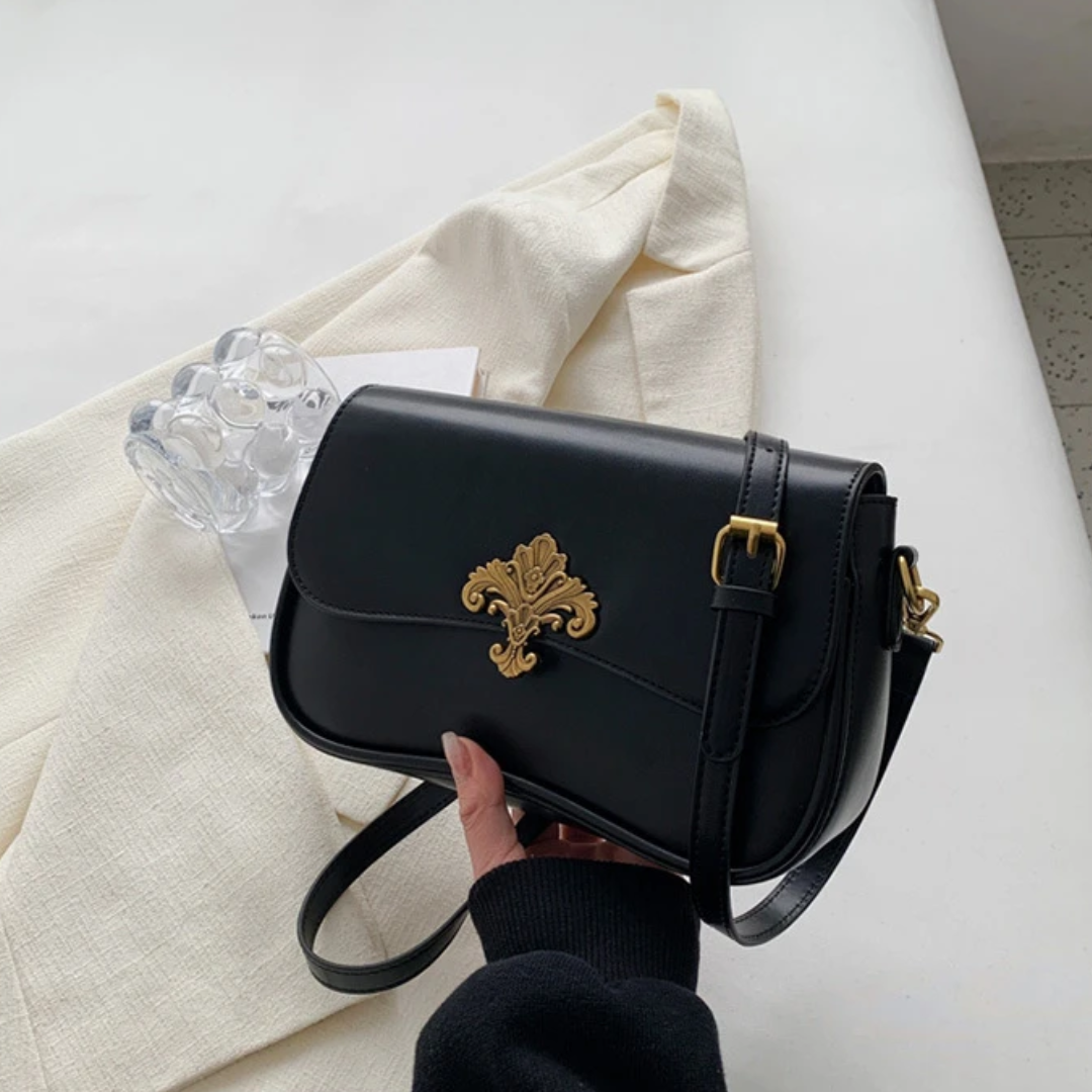 Bolsa De Ombro Pequena Preto Garbo Safira - Garboza