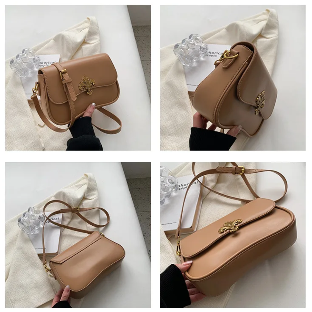 Bolsa De Ombro Pequena bege Garbo Safira - Garboza