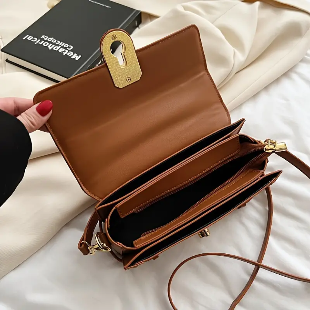 Bolsa Transversal Pequena Marrom Garbo Lyra - Garboza