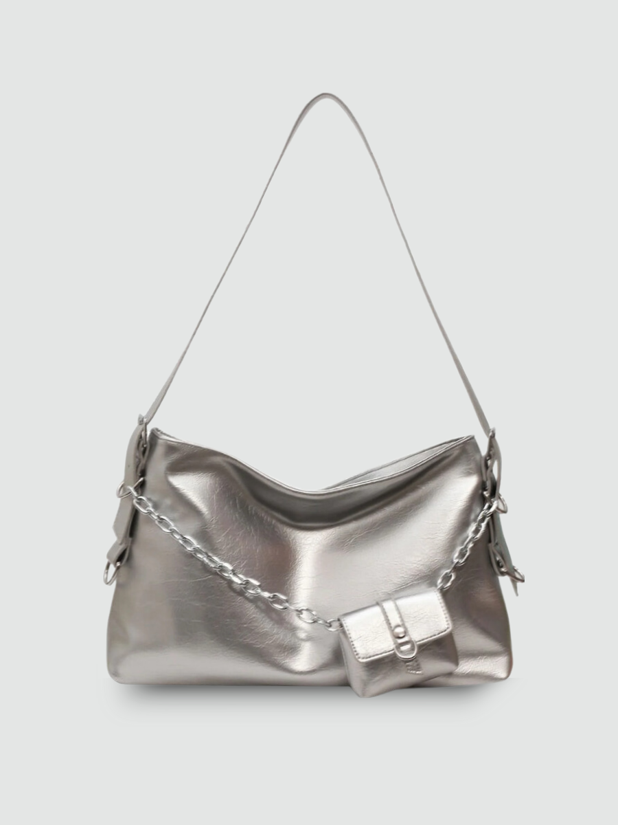 Bolsa Transversal Grande Prata Garbo Ramona - Garboza