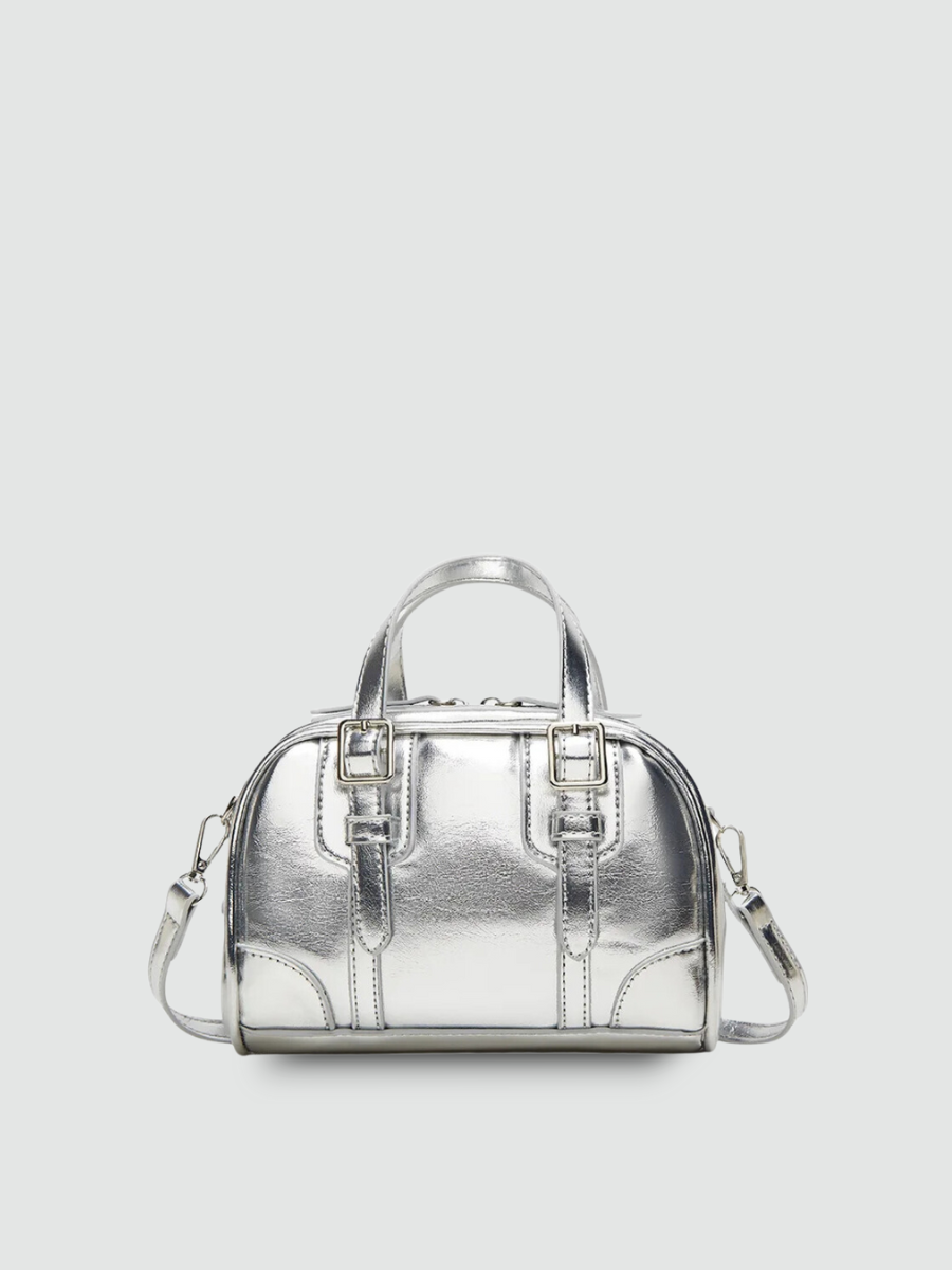 Bolsa Transversal Pequena Prata Garbo Ava - Garboza