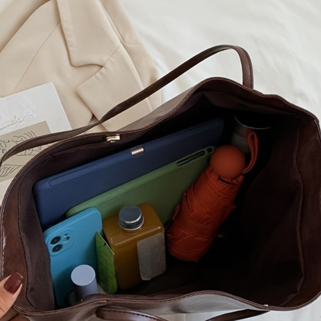 Bolsa Tote Grande Marrom Garbo Hannah - Garboza