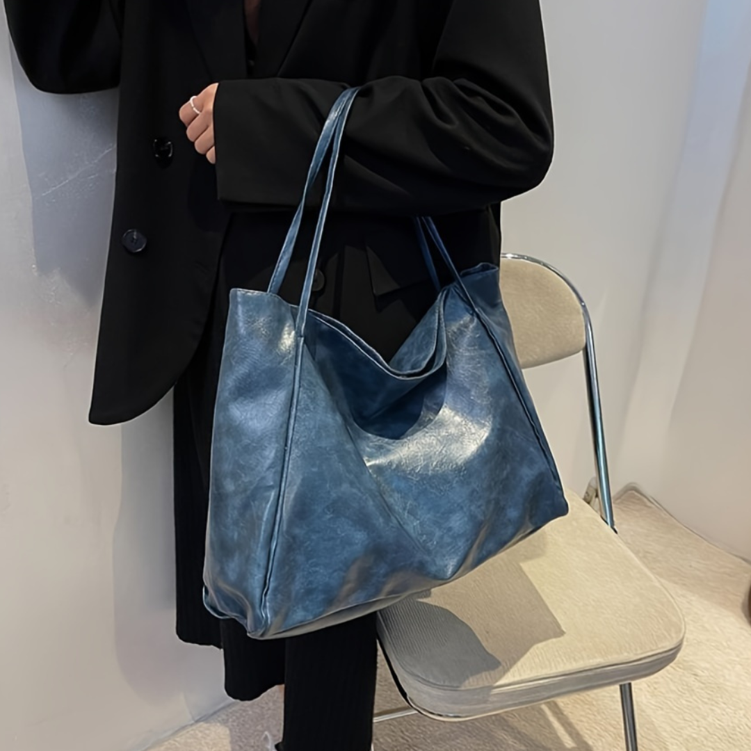 Bolsa Tote Grande Azul Garbo Hannah - Garboza
