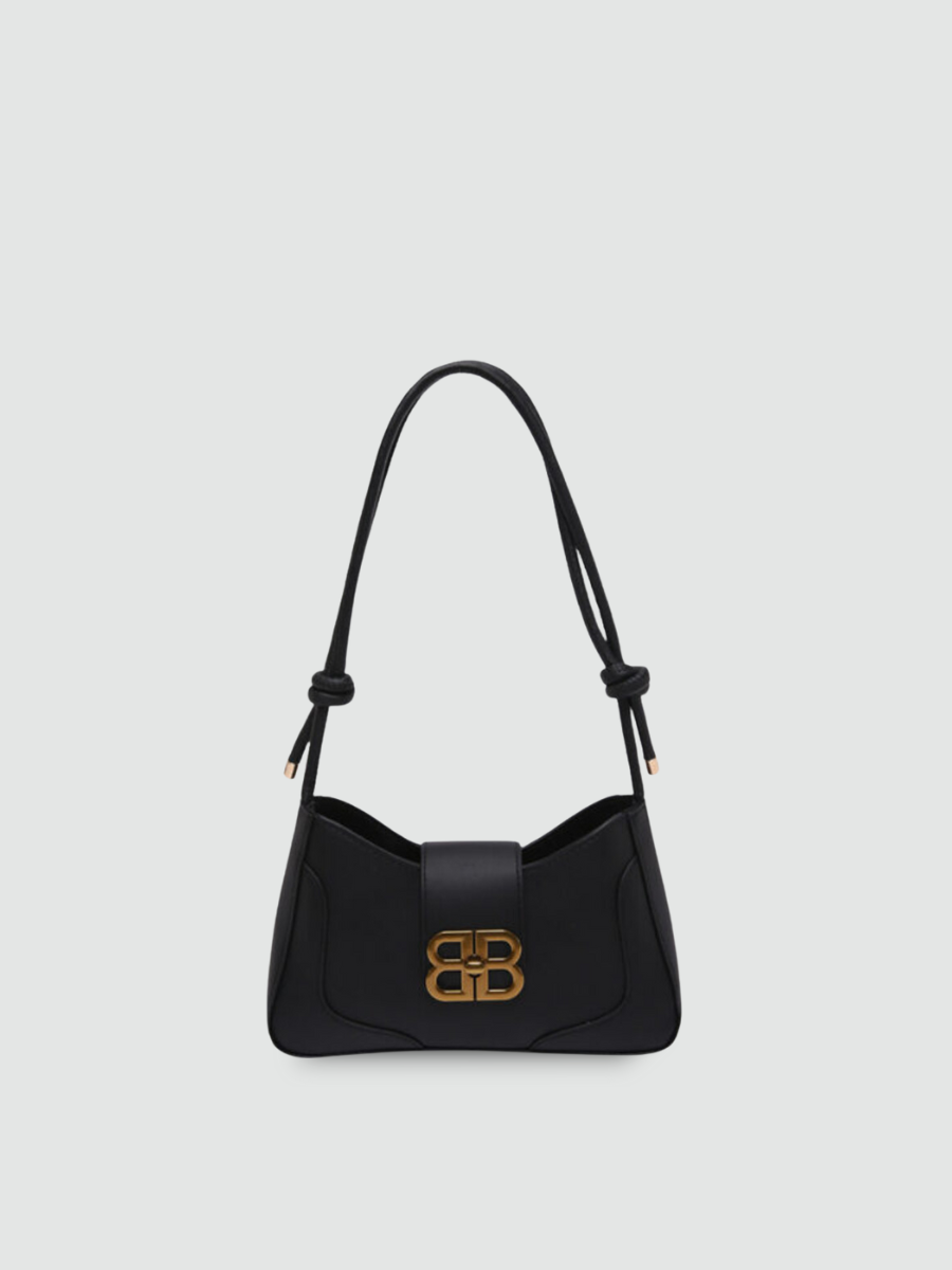 Bolsa de Ombro Média Preta Garbo Ivy - Garboza