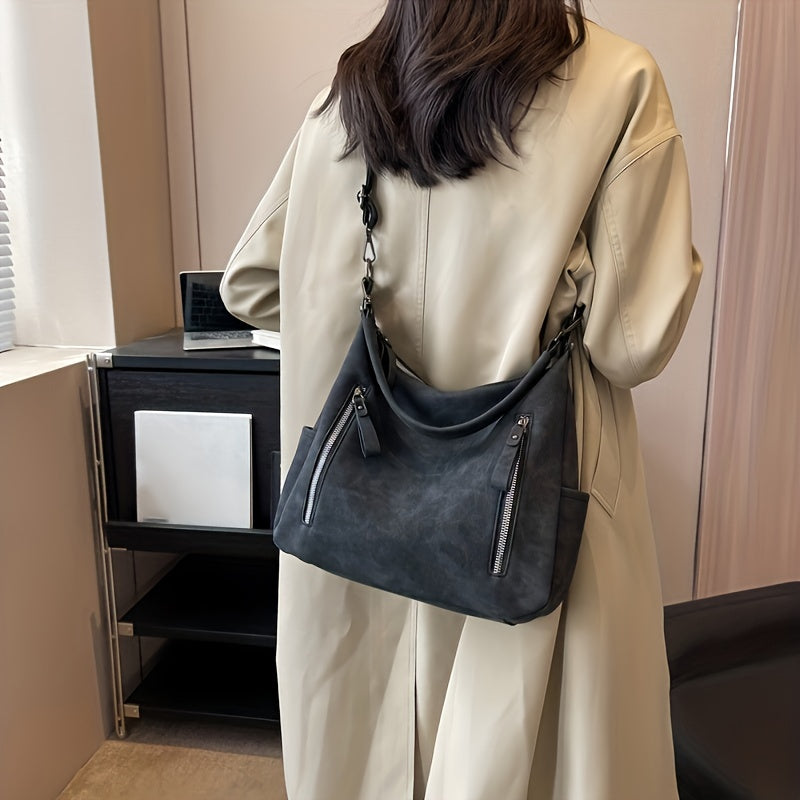 Bolsa Hobo Grande Preta Garbo Elaine - Garboza