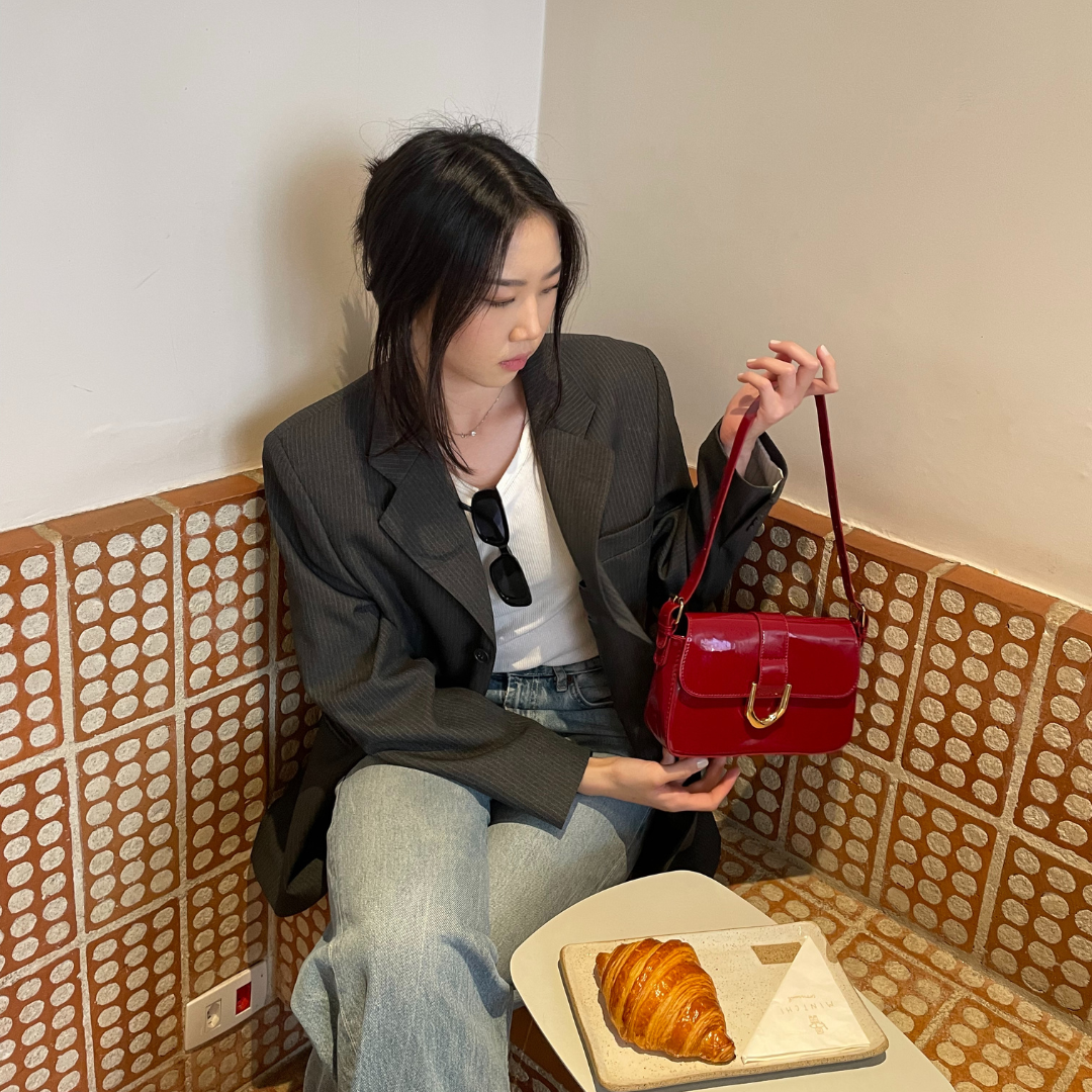 Bolsa De Ombro Pequena Vermelha  Garbo Géssica - Garboza