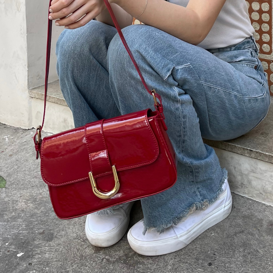 Bolsa De Ombro Pequena Vermelha  Garbo Géssica - Garboza