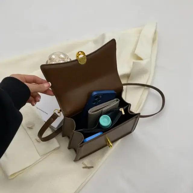 Bolsa Transversal Pequena Marrom Garbo Julia - Garboza