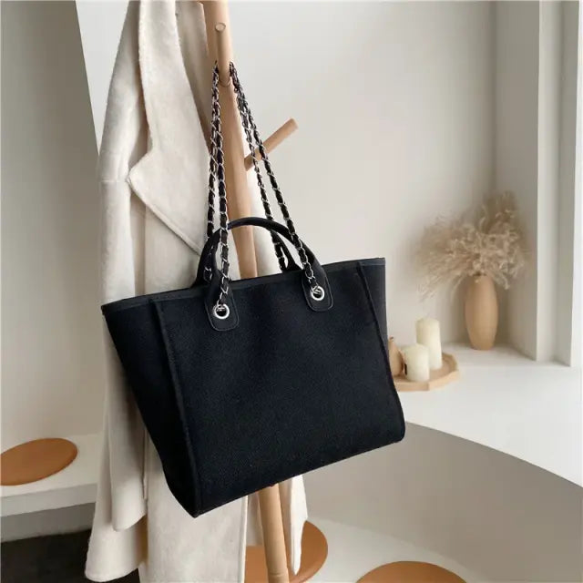 Bolsa Tote Grande Preta Garbo Nicole - Garboza