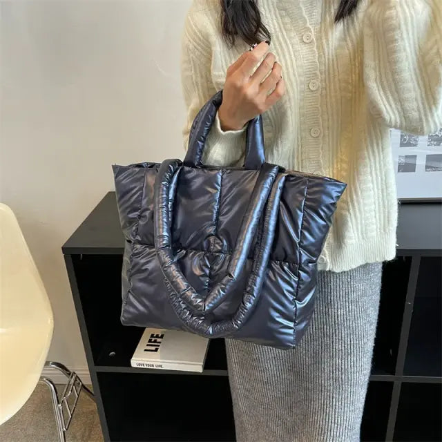 Bolsa Puffer Grande Azul Garbo Mariana - Garboza