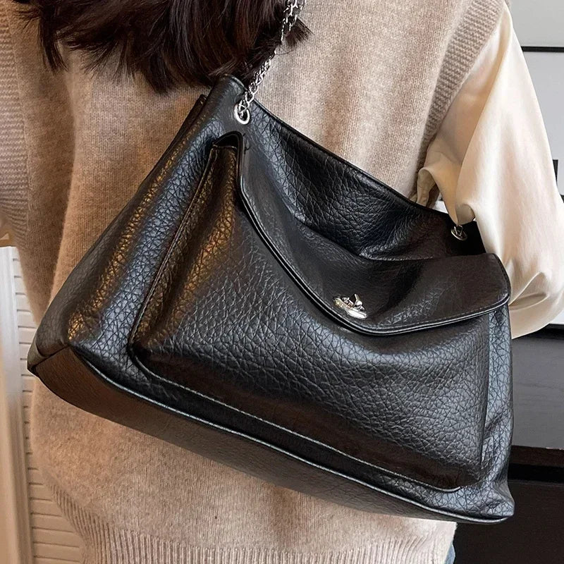 Bolsa Satchel Grande Preto Garbo Ana Laura - Garboza