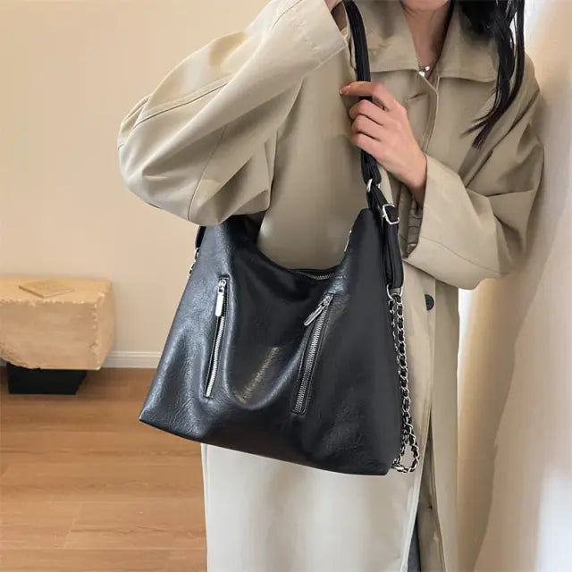 Bolsa Hobo Grande Preto Garbo Zoe - Garboza