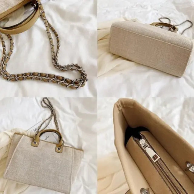 Bolsa Tote Grande Bege Garbo Nicole - Garboza