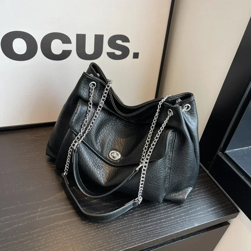 Bolsa Satchel Grande Preto Garbo Ana Laura - Garboza